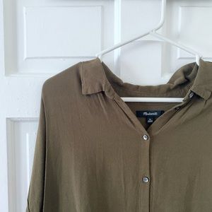 Madewell Central Drapey Shirt in Kale XL